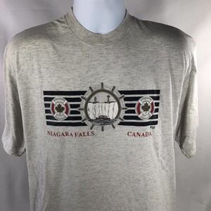 Vintage Single Stitch Canada Niagara Falls Shirt Size Large Graphic Tee 80s 90s